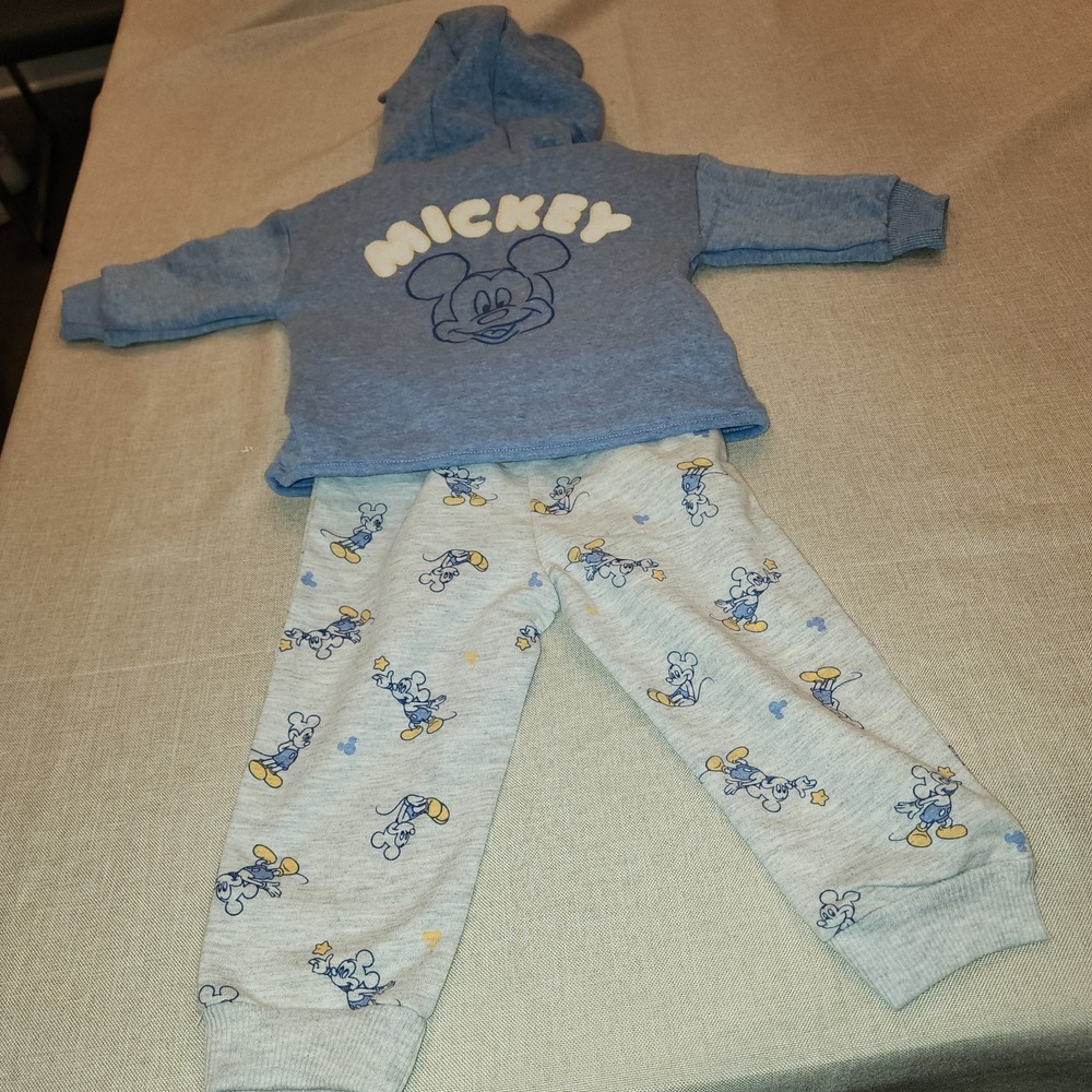 Disney Baby Mickey Mouse 3-Piece Outfit Set Hoodie‎ Joggers Bodysuit 12M NWT - Picture 7 of 7